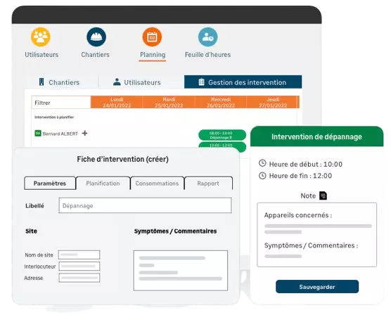 application alobees gestion chantier- logiciel batigest - lgi connect